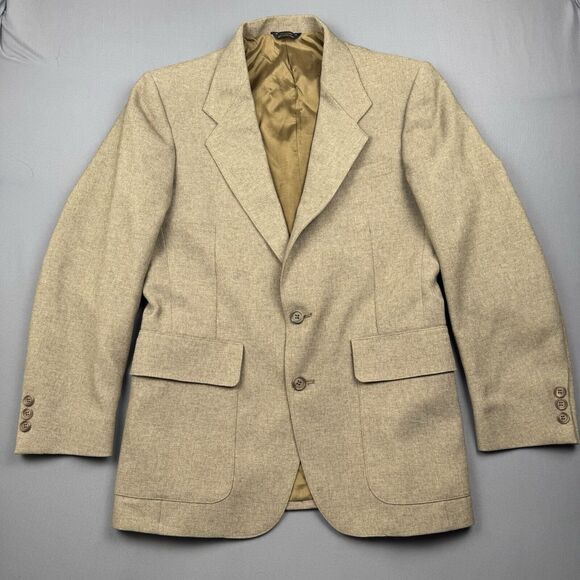 Vintage Levi Panatela Sportswear Men's Size 38S Heathered Brown Suit Coat Jacket - Picture 15 of 15